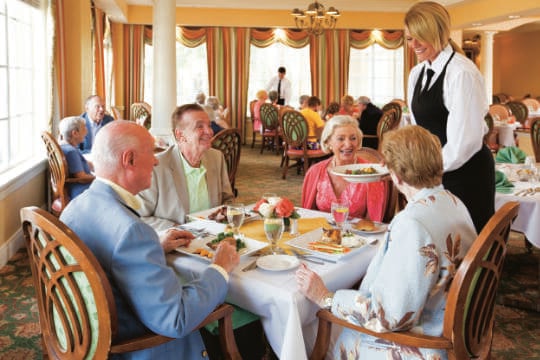 residents in dining area